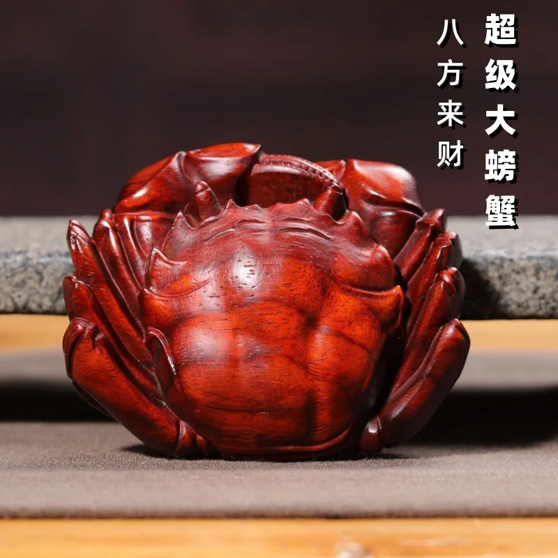 

Miniature Wooden Crab Figurine Ornament Rosewood Carving Animal Statue Car Interior Pendant Office Desk Home Decor Funny gifts