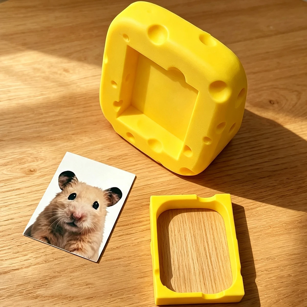 Cheese-Shaped 2inch Mini Photo Frames, Cute Cheese-Shaped Desktop Photo Decoration Frames for Pet Photos