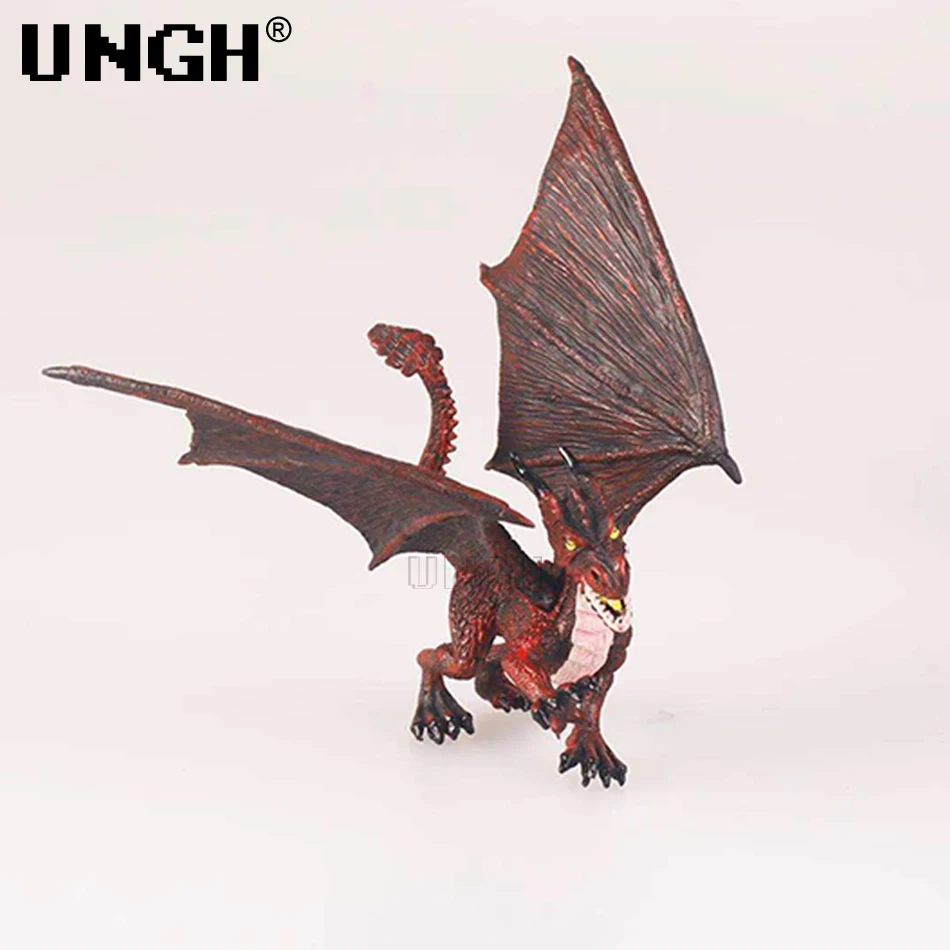 UNGH Dragon Figures Science Fiction Savage Flying Magic Dinosaur Model PVC Action Figure Kids Collection Toy for children