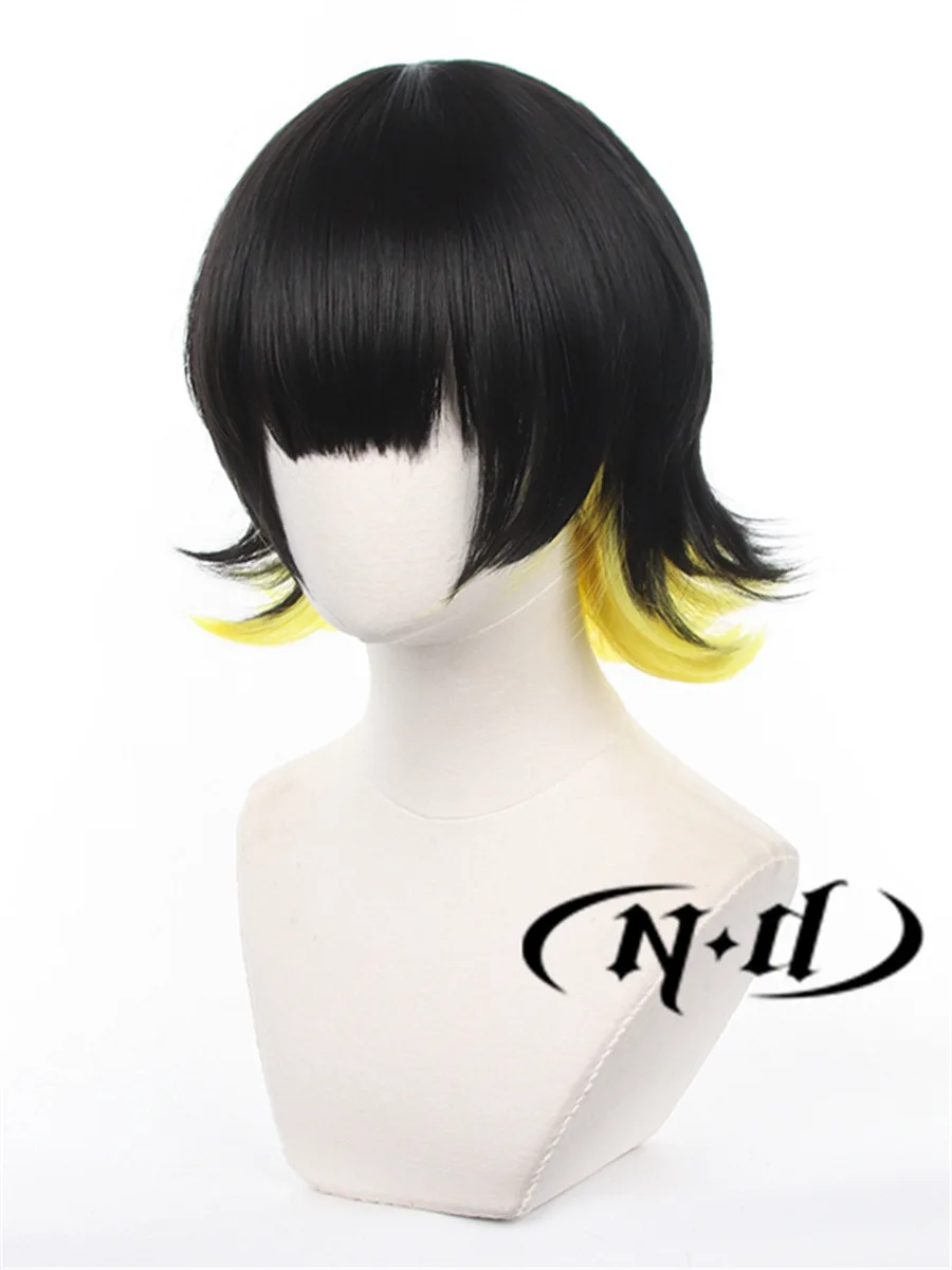 Perruque de cosplay Fengle Hui Blue Prison, design élégant, anti-curl, simulation réaliste du cuir chevelu