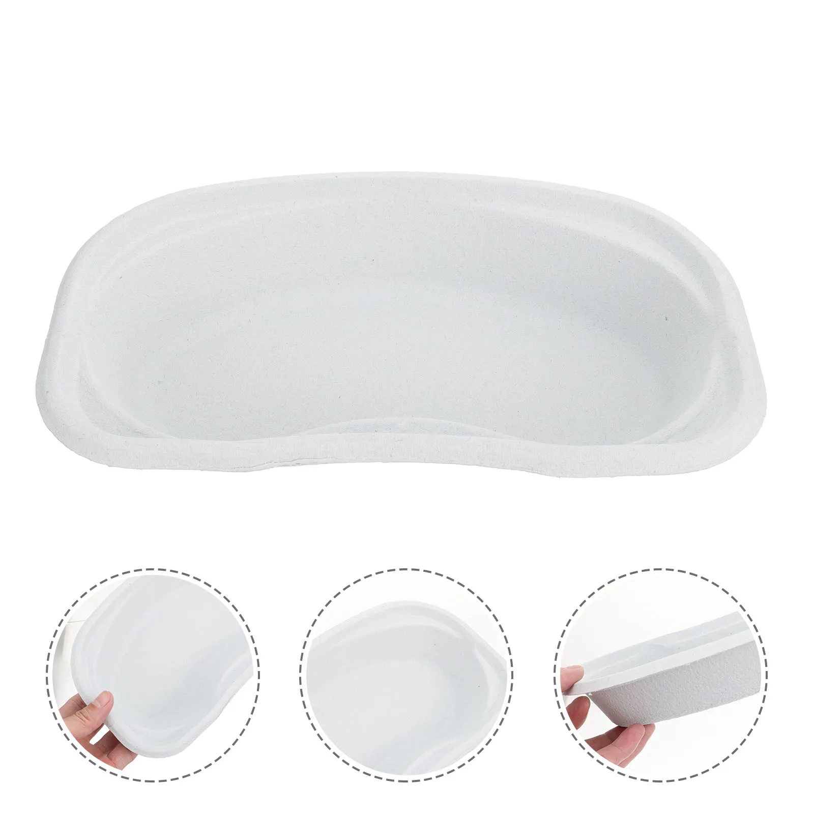 

20Pcs Eco Friendly Pulp Nursing Plate Kidney Shaped Multi Functional Storage Tray Convenient Disposable Dishware