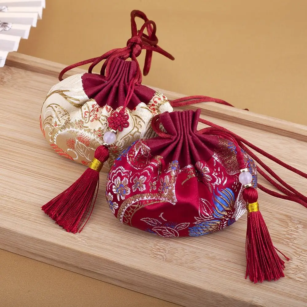 Dragon Boat Festival Bag Flower Embroidery Sachet Retro Pattern Brocade Jewelry Storage Bag Small Pouch Jewelry Packaging