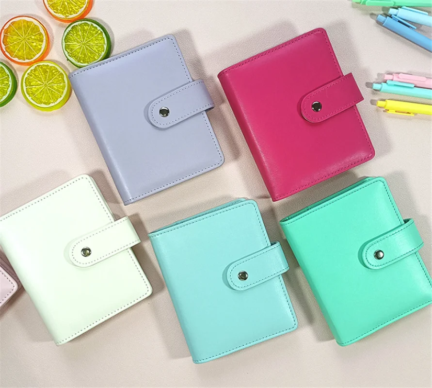 A7 Macaron Color 6 Ring Binder PU Clip-on Notebook Leather Loose Leaf Notebook Cover Notebooks Journal Kawaii Stationery