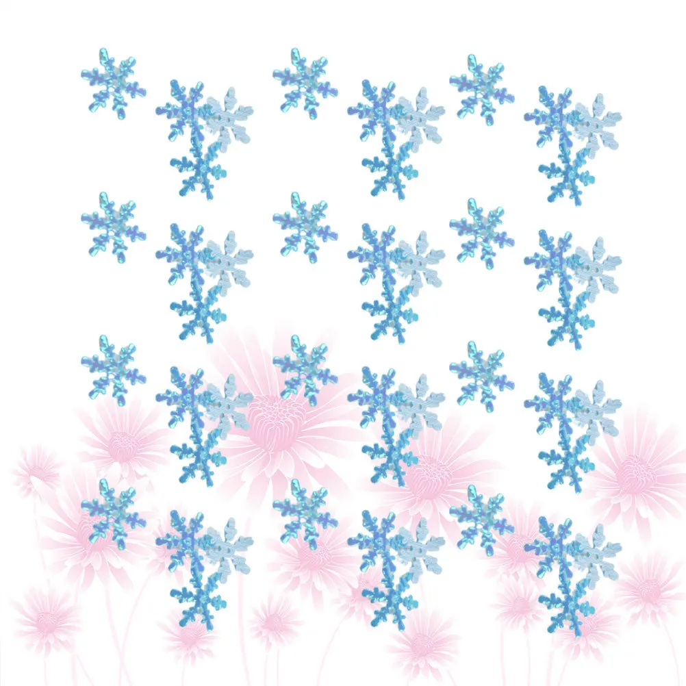 

2Pack Christmas Fake Snowflake Decorations Plastic DIY Accessories for Home Cafe Shop Bar Colored Party Decor Christmas