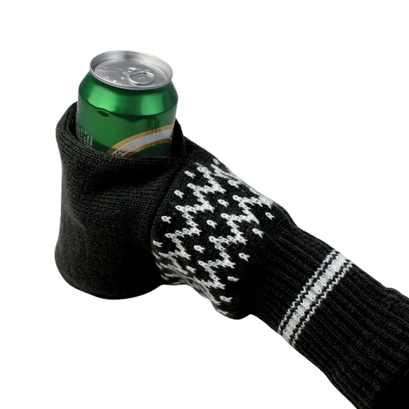 BeerMitten Gloves Winter Beer Gloves Warm Knitted Stretch Full Finger Gloves For Outdoor Camping Picnic Low Temperature Weather