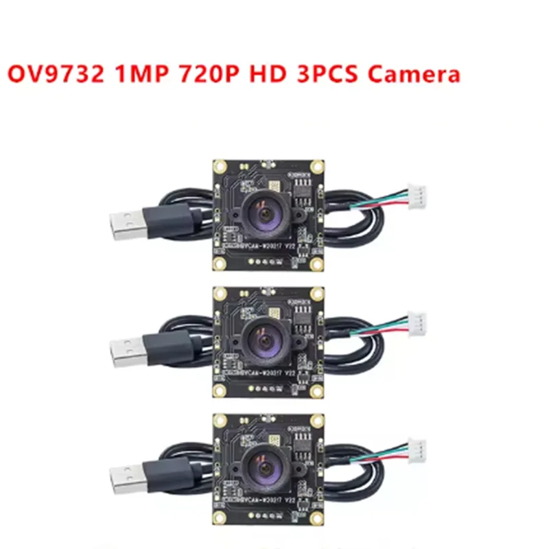 FULL-6Pcs OV9732 100 Degrees 1280X720 30Fps Camera Module For Autodarts Io With 3 Meters Cable,PCB SIZE:32X32mm,Camera Module