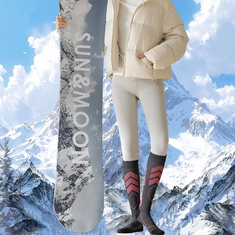 2 Pairs Knee-high Warm Socks for Women Winter Outdoor Wool Thicken Long Socks High Tube Thick Thermal Female Snow Sock Fashion