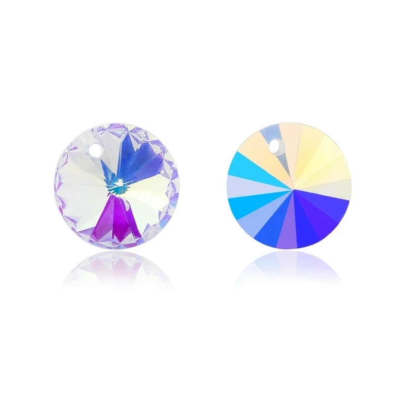 6mm 8mm 10mm 12mm 14mm Rivoli Kristallperlen Spitze Rückseite Runde Glasperlen Ausgefallener Stein für Schmuckherstellung Halsketten Ohrringe
