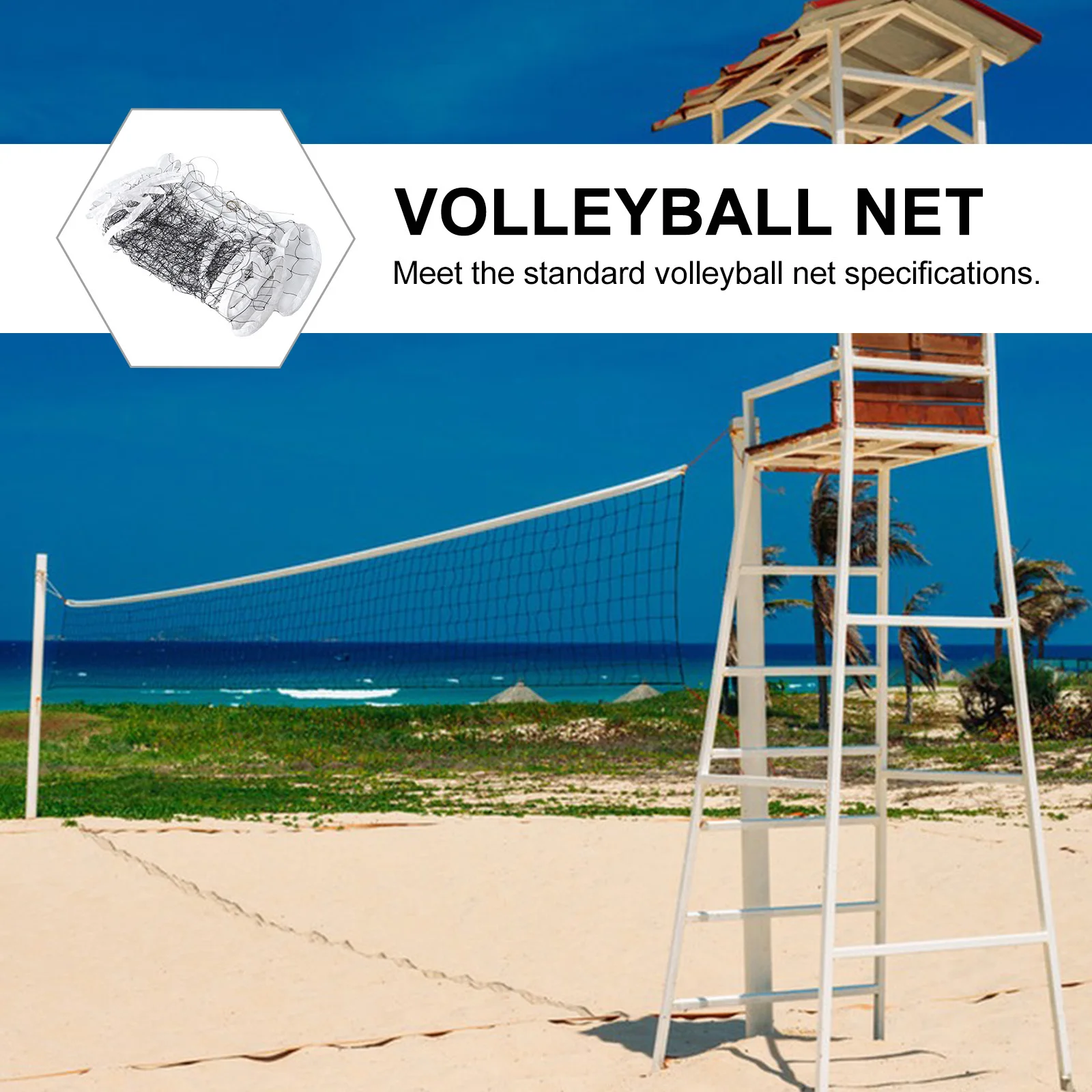 

Volleyball Net Portable Folding Sports Heavy Duty for Backyard Badminton White Garden Beach