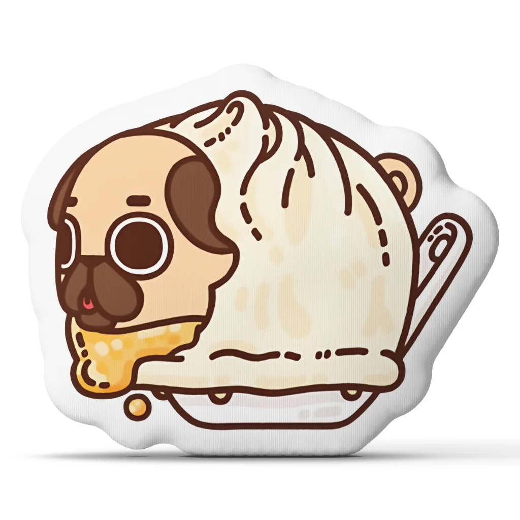 Soup Dumpling Puglie Funny Pillow Cushion Irregular Stuffed Throw Pillow Home Decor Gift Sofa Bed