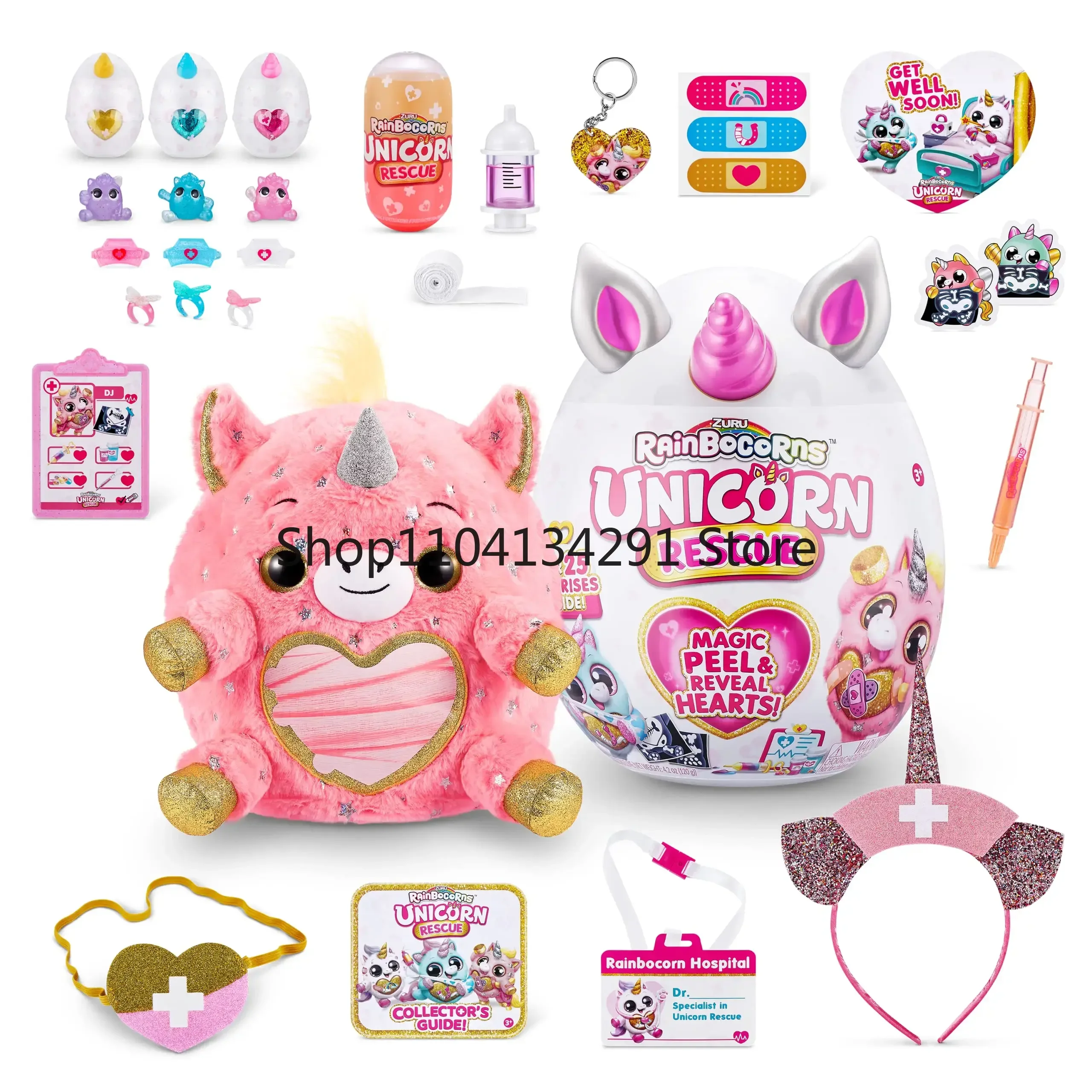 

ZURU Rainbocorns Unicorn Rescue Mystery Pack Large Size Unicorn Magic Egg Rescue Planet Elf Plush Toy Girls Play House Toy Gifts