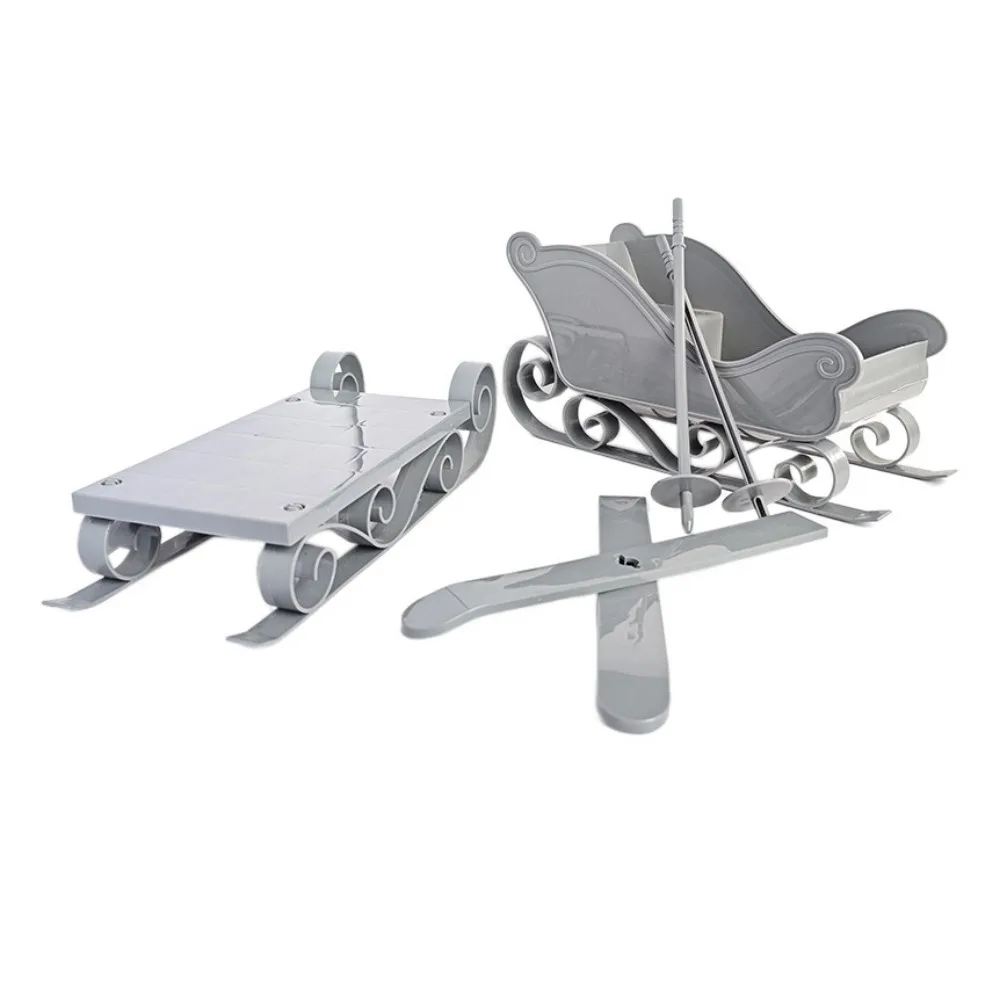 

4pcs/set Decorative Christmas Sleigh Sled Figurine Removable Sled Skateboards Christmas Scooter Ornament Plastic