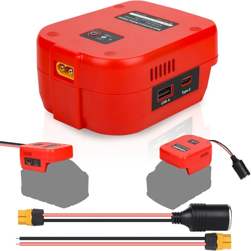18V to 12V Step-Down Converter for Milwaukee 18V Li-ion Battery Adapter , DC 12V 10A 120W Buck Converter Regulator for DIY