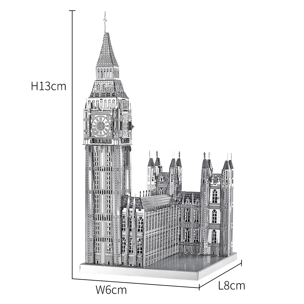 Piececool-Big Ben Model Building Kits, 3D Metal Puzzle, Jigsaw, Kit DIY, Brinquedos Adolescentes, Quebra-cabeça, Melhores Presentes de Aniversário