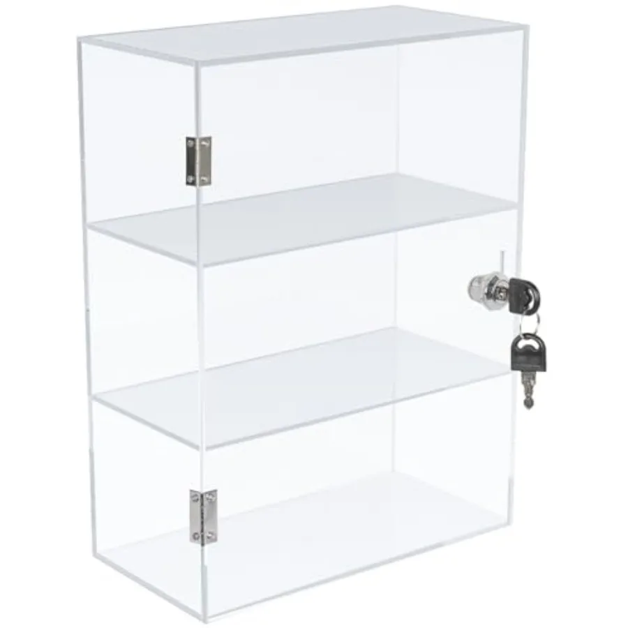 

Acrylic Display Case with Lock Countertop Locking Display Cabinet with Shelves and Door Clear Acrylic Storage Cabinet Collectib