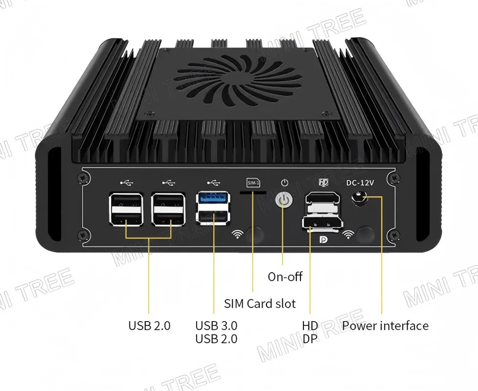 Mini computer industriale Lan 3x 2,5G Intel N150 N305 2x10G SFP HD DP Linux Router morbido/Computing bordi/Clente sottile/Microserver
