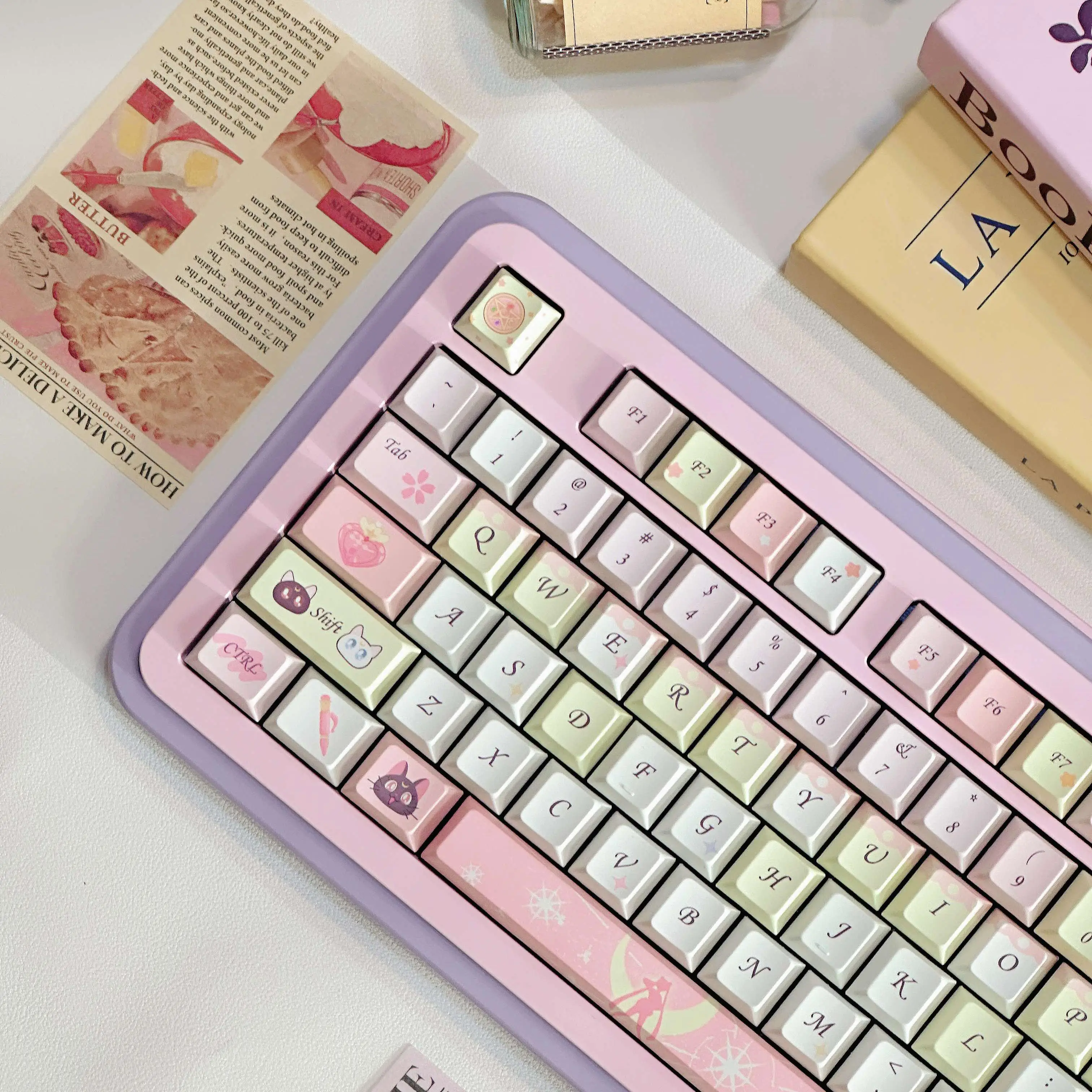 Beautiful Girl Cute Theme Keycap Five-Sided Sublimation Mechanical Keyboard Keycap