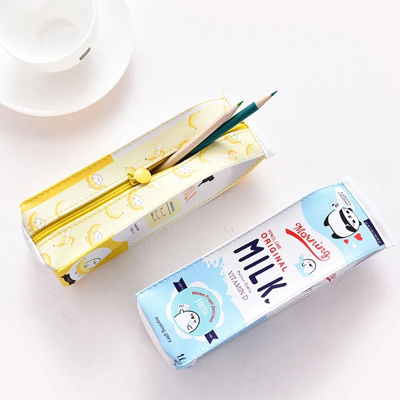 Creative Cute Milk Pencil-Case Milk Pencil Bag with Chinese Pencil Cases  Unusual Girl Pencil Case Boy School Supplies