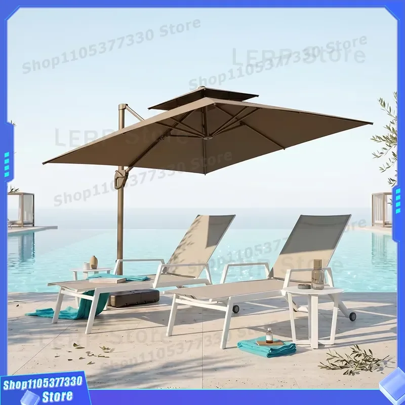 Modern Aluminum Patio Parasol for Backyard Terrace Garden Poolside Cantilever Umbrella Contemporary Outdoor Furniture