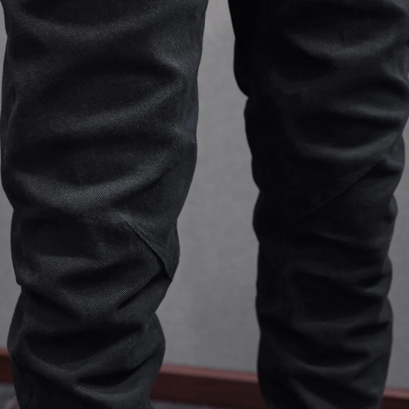 

Designer Fashion New Men's Jeans Washed Nostalgic Elastic Slim Fit Retro Black Jeans High Quality Pants Y2K