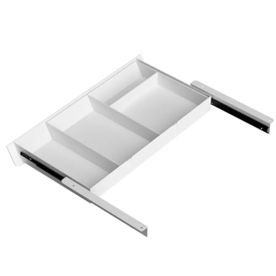 

Under Desk Drawer for Home Office Student Desk: 22.4 Wide 2-in-1 Organizer in Black, 60 Ergonomic Tilt, 4-Compartment Insert fo