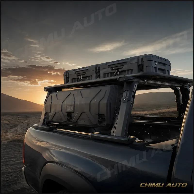 【CHIMU AUTO】130L Large Storage Box Roll Bar for Toyota Hilux Revo 4X4 Pickup Truck Cargo Carrier Bed Rack Accessories