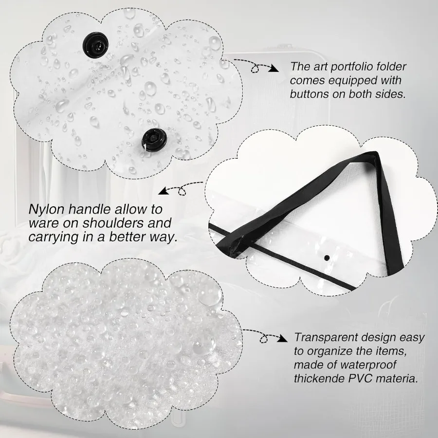 윈드윤 2팩 대형 포스터 보관 가방 48 x 36 게시판 홀더 아트 포트폴리오 케이스 PVC 아트 포트폴리오 컨테이너 게시판