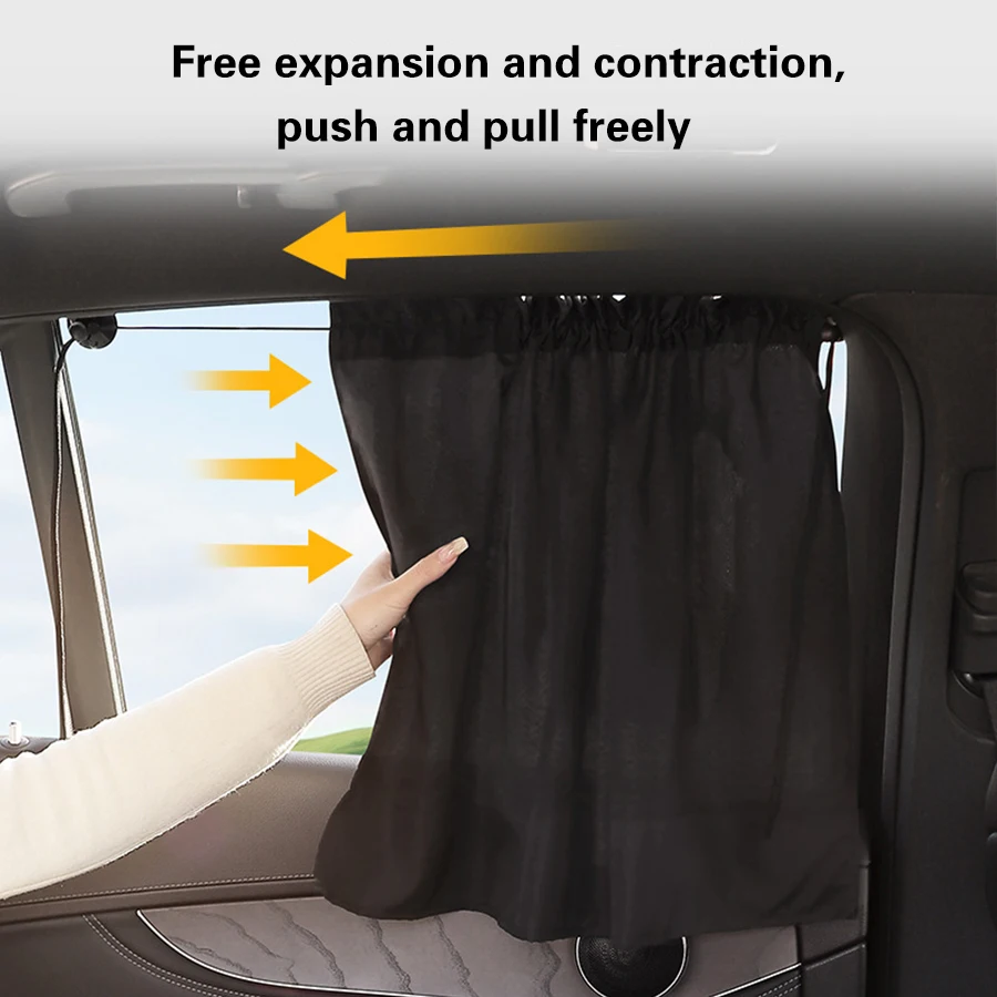 Car Curtains, Sun Protection and Heat-Insulating Car Window Sunshades, Summer Suction Cup Type Car Sunshades