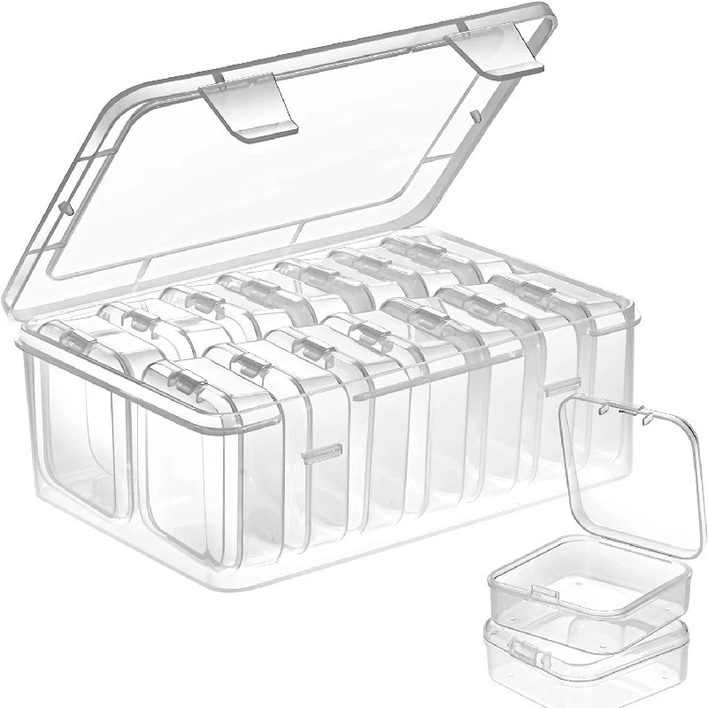 Small Bead Organizers 15 Pieces Plastic Storage Cases Mini Clear Bead Storage Containers Transparent Boxes Home Storage