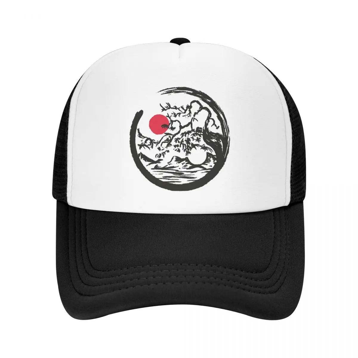 Yin Yang Tree Mesh Baseball Caps Unisex Fitted Sun Caps Yin Yan Nature Hats Adjustable Polyester Dad Hat Spring Trucker Hats