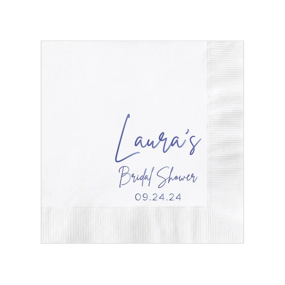 

50PCS Personalized Napkins Bridal Shower Custom Printed Monogram Napkins Monogrammed Cocktail Luncheon Guest Towel Size Availabl