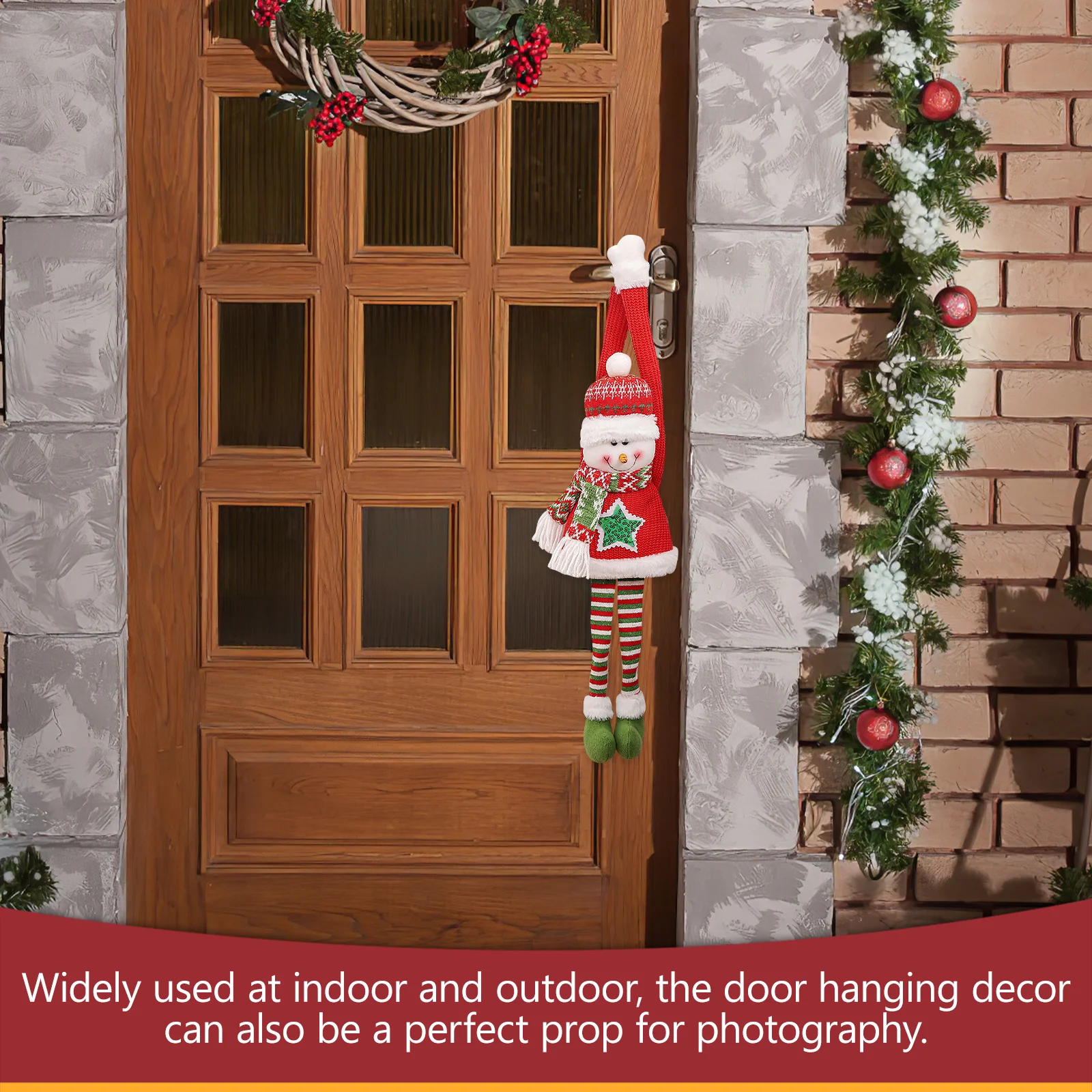 

Xmas Hanging Ornament Christmas Decorative Pendant Lovely Fabric Design for Front Door Home Wall Decor Holiday Seasonal