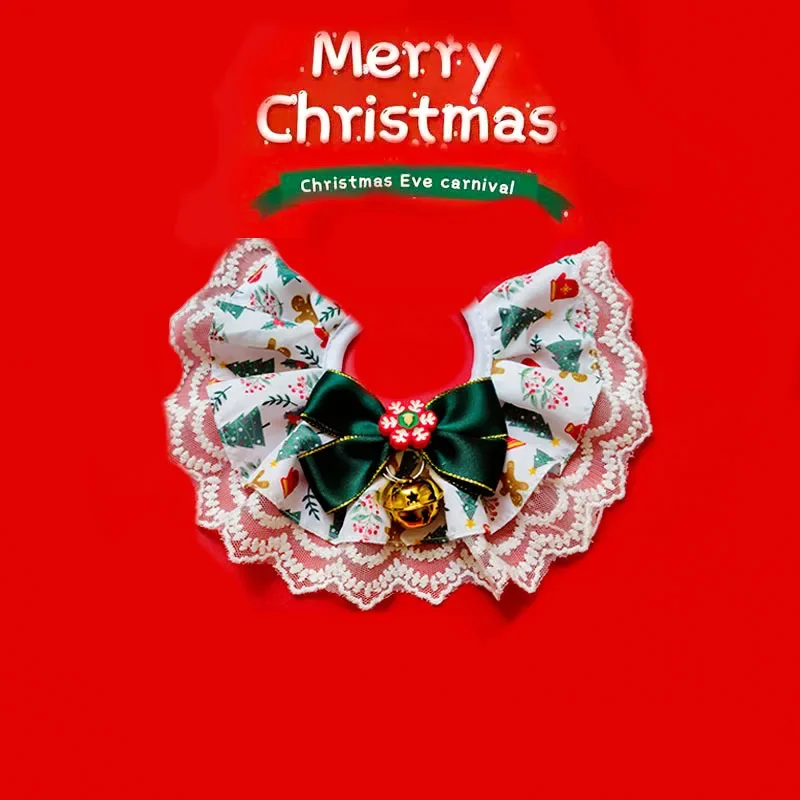 New Christmas Pet Saliva Towel Dog Kitten Bib Pet Scarf Decorative Bib Supplies