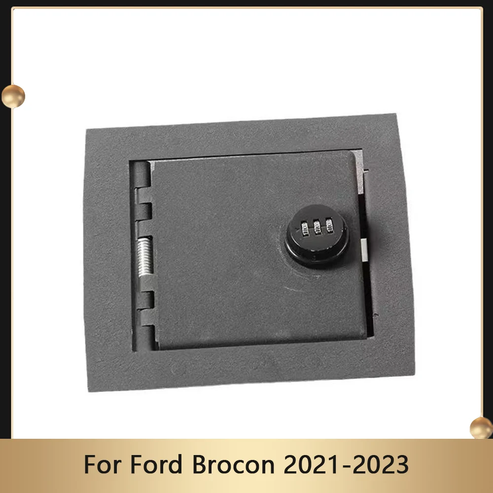 Storage Box Cover Inside Center Console Armrest With Password Lock For Ford Brocon 2021 2022 2023