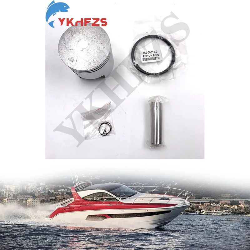 

350-00001-1 Piston Set STD For Tohatsu Outboard Motor 2T 18HP M18E 350-00001-0 350-00001 Diameter 60mm