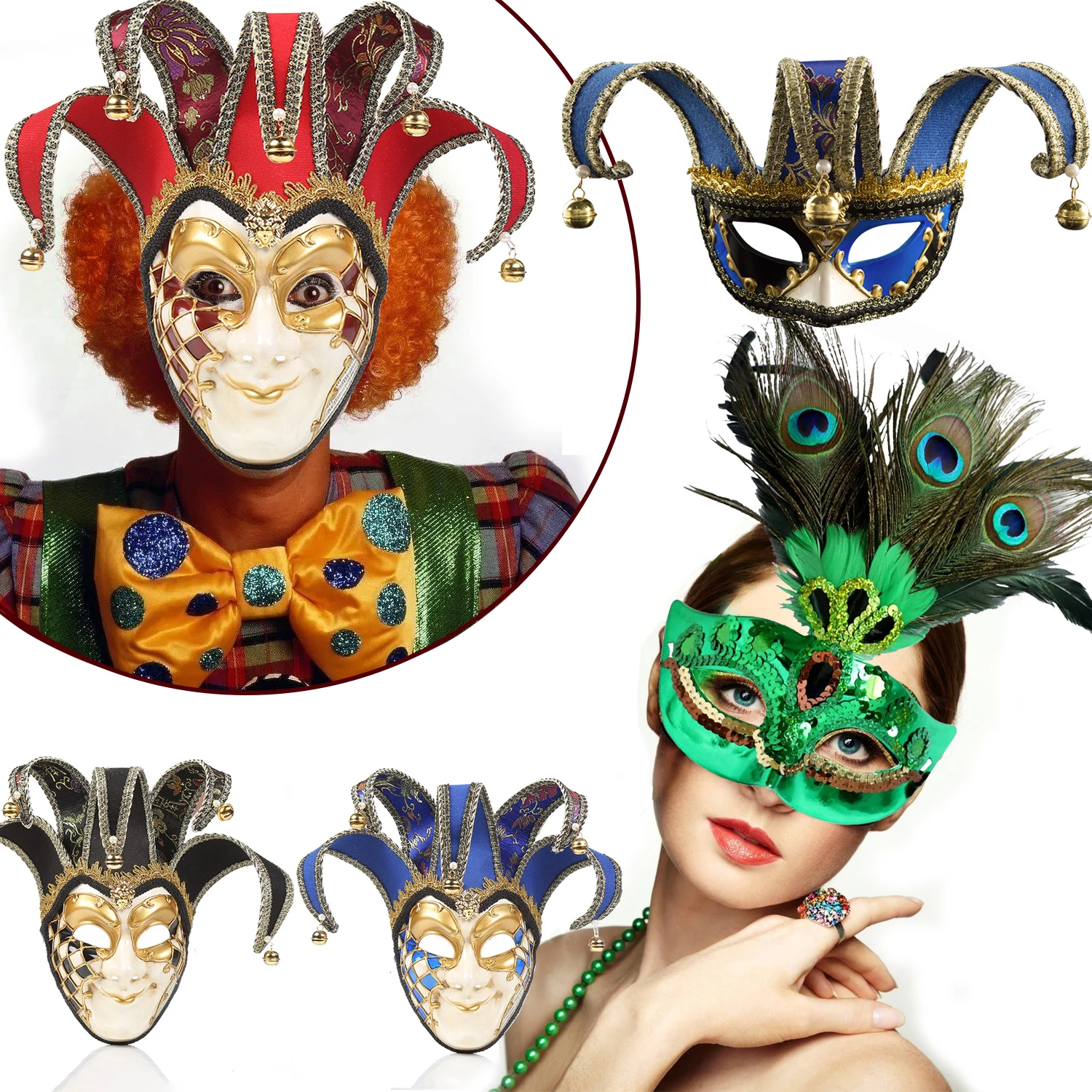 Fashion Masquerade Venice Mask Mardi Gras Halloween Wedding Wall Decorative Art Christmas Half Face Birthday Party Supplies