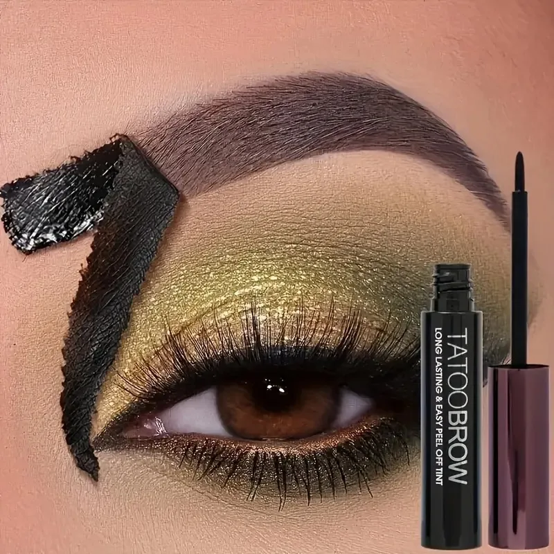 タトゥーブロウ ロングラスティングアイブロウジェルクリーム - 防水、防汗、簡単に剥がせる、すべての肌タイプ、完璧な眉ティント