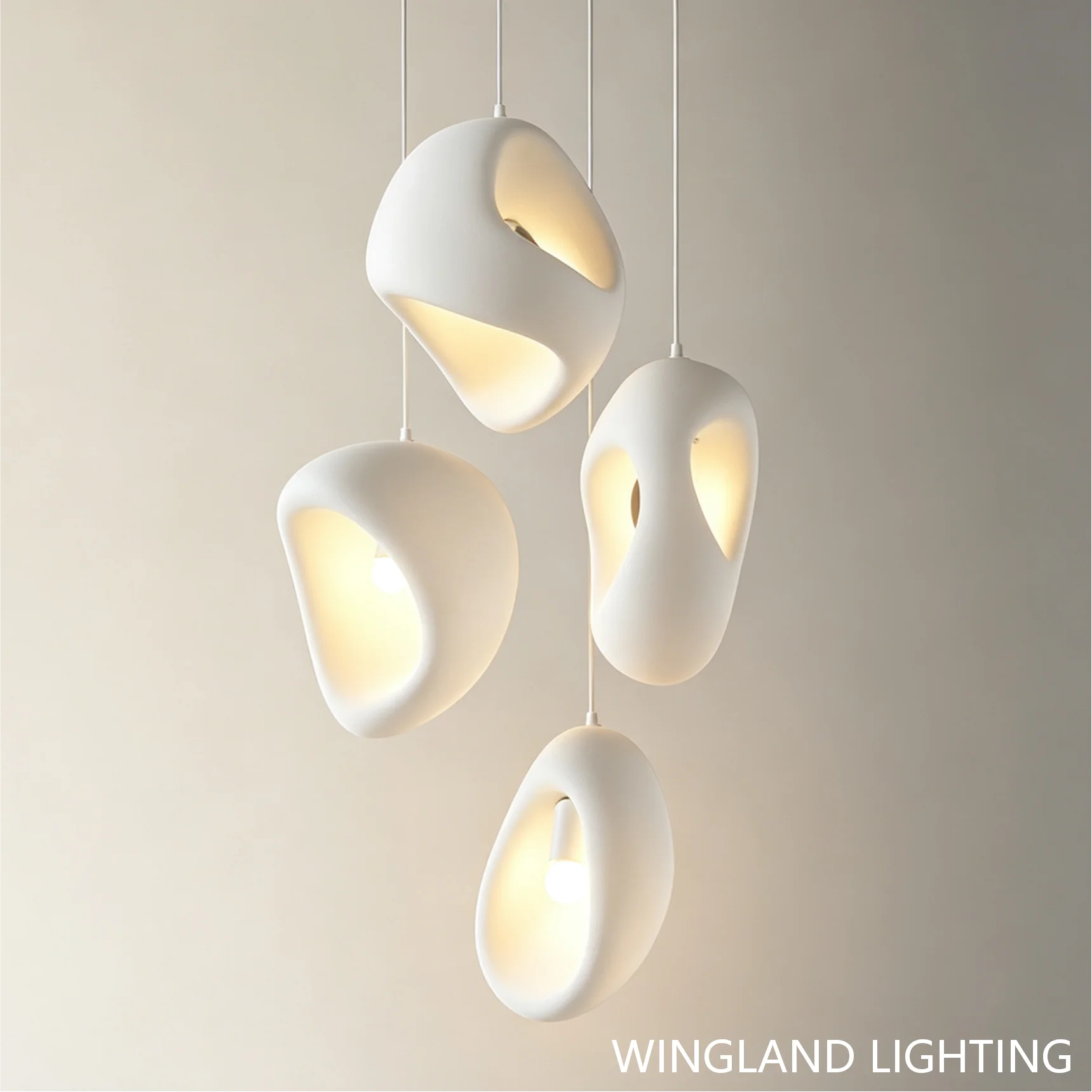 Designer Organic Form Pendant Light Contemporary Cloud Sculpture LED Chandelier for Artistic Home Hotel Lobby