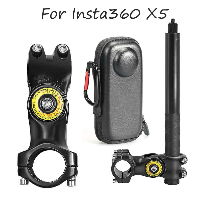 

For Insta360 X5 Accessories Mini Storage Carrying Bag Motorcycle Brack Silicone Lens Cap Wrist strap Anti-Lost Braided Rope