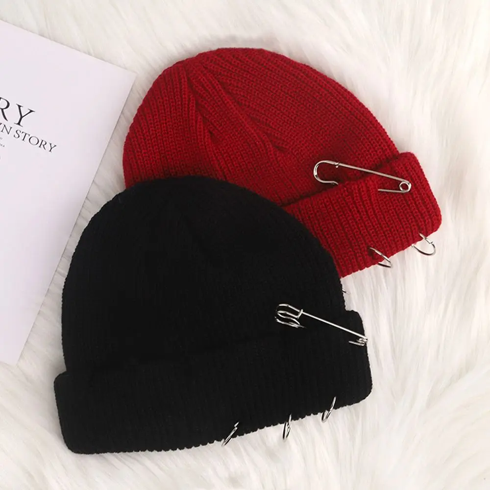 Fashion Hole Hat Warm Knitted Hat Soft Thick Wool Hat Winter Warm Ski Hat Loose Hat Casual Hat for Men Women