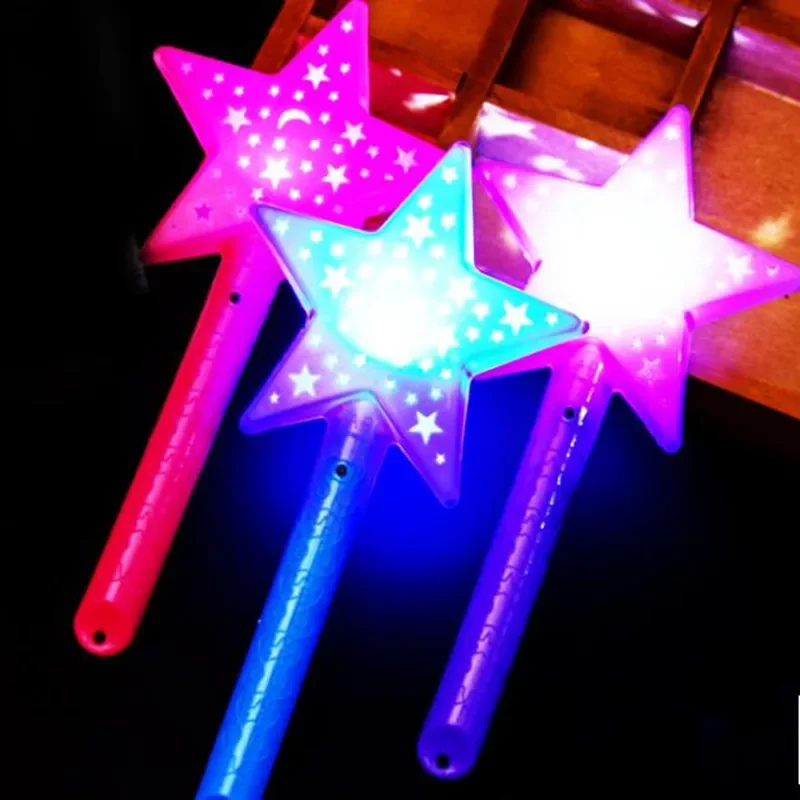 10pcs Princess Star Lollipop Glow Stick Flashing Fairy Wand Light Toy Party Birthday Gift  Holiday Halloween Glow Supplies