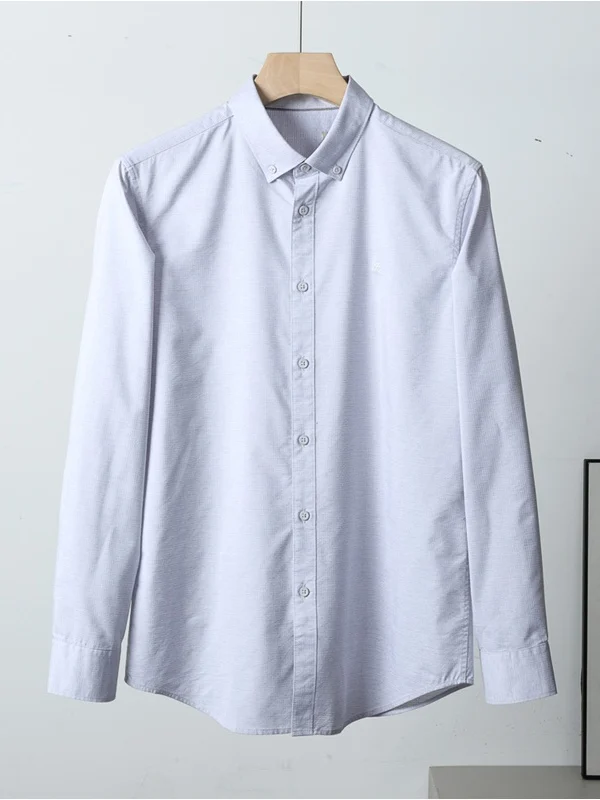 

Мужская повседневная дышащая рубашка с длинным рукавом из полой хлопковой ткани, весенняя новинка, модная городская молодежная рубашка