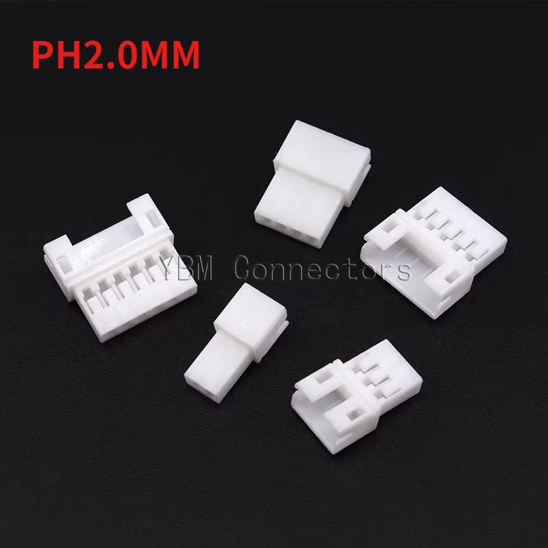 

50pcs PH2.0mm 2 3 4 5 6P air-mating female housing spacing 2mm, air-mating rubber housing connector terminal