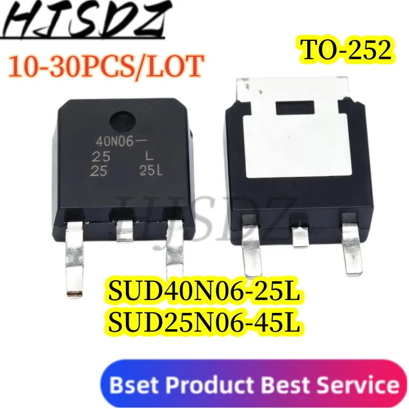 【10-30PCS/LOT】 40N06 40N06-25L 40N06-25 SUD40N06-25L 25N06 25N06-45L 25N06-45 SUD25N06-45L TO-252 Field Effect Transistor