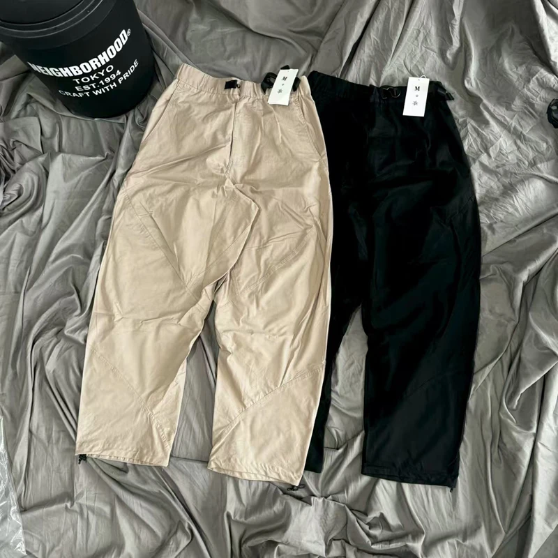 

Goldwin Streamlined Function Waist Belts Curved Knife Casual Pants Japanese Men Women Four Seasons Black Khaki Loose Trousers