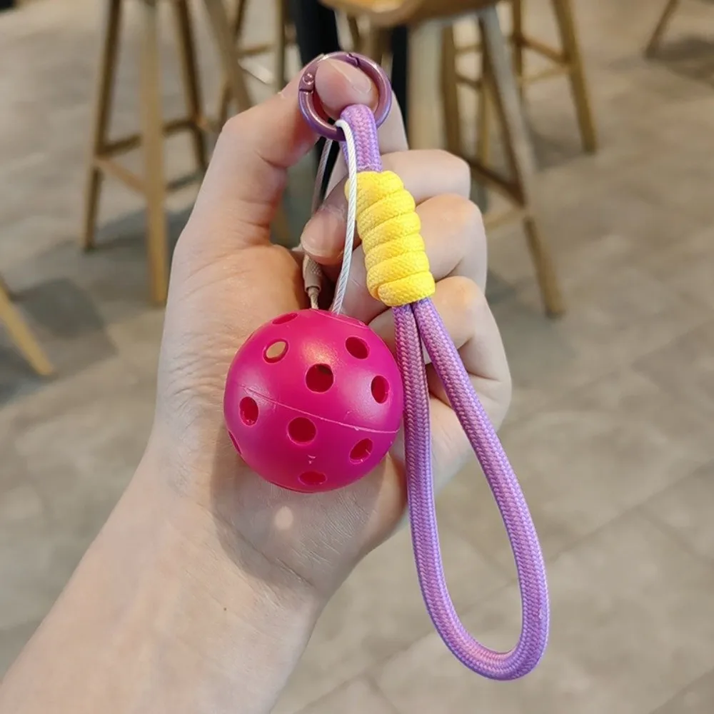 Fashion Mini Pickleball Keychain Detachable with Lanyard Pickleball Pendant Fitness Series Pendant Bag Accessories