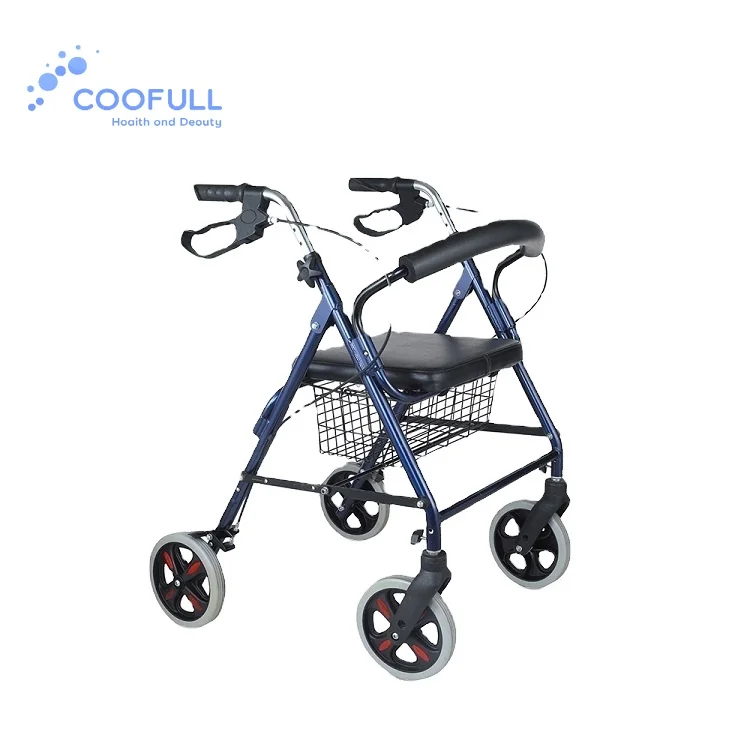 Coolfull The Cheapest Price Lightweight Portable Walking Aid Rollator Walker for Elderly Disabled