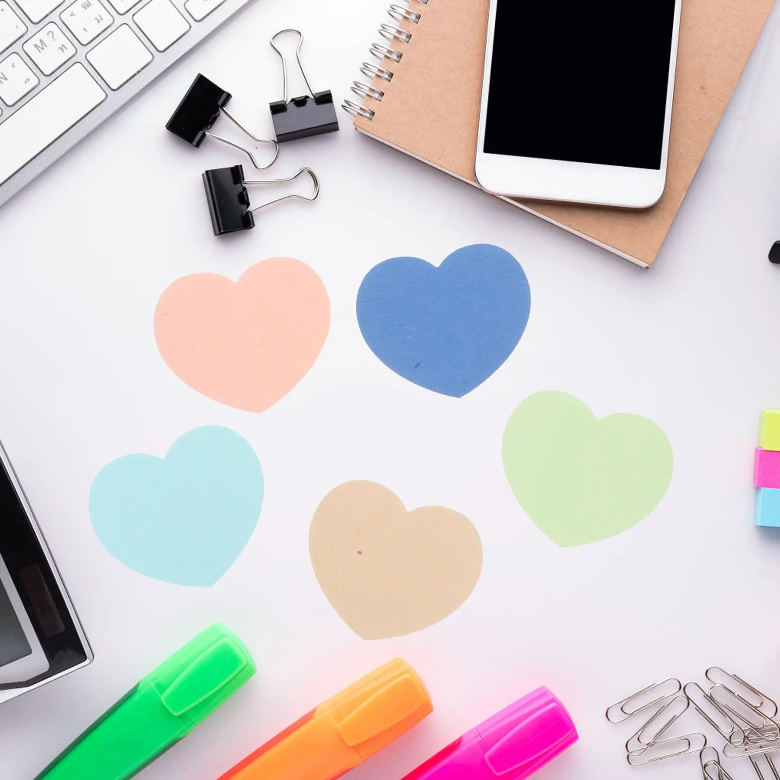 Heart Shaped Handwritten Message Cards Thick Paper DIY Valentines Day School Projects Heart Cut-Outs Cards