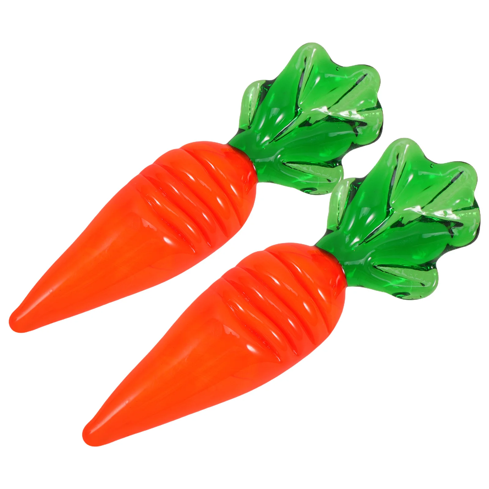 

2Pcs Miniature Fake Carrots Handcrafted Glass Vegetables for Easter Home Decor Spring Theme Party Ornament Bright Colorful Set