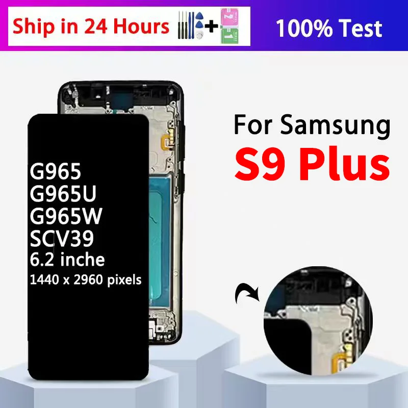 Calidad TFT nuevo S9Plus LCD para Samsung S9 Plus pantalla LCD Digitalizador de pantalla táctil con marco para Samsung S9 + G965 G9650 lcd